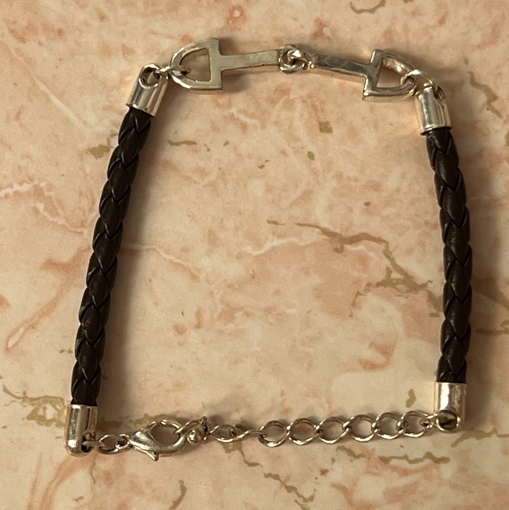 Black Braided Bracelet with Silver Clasp